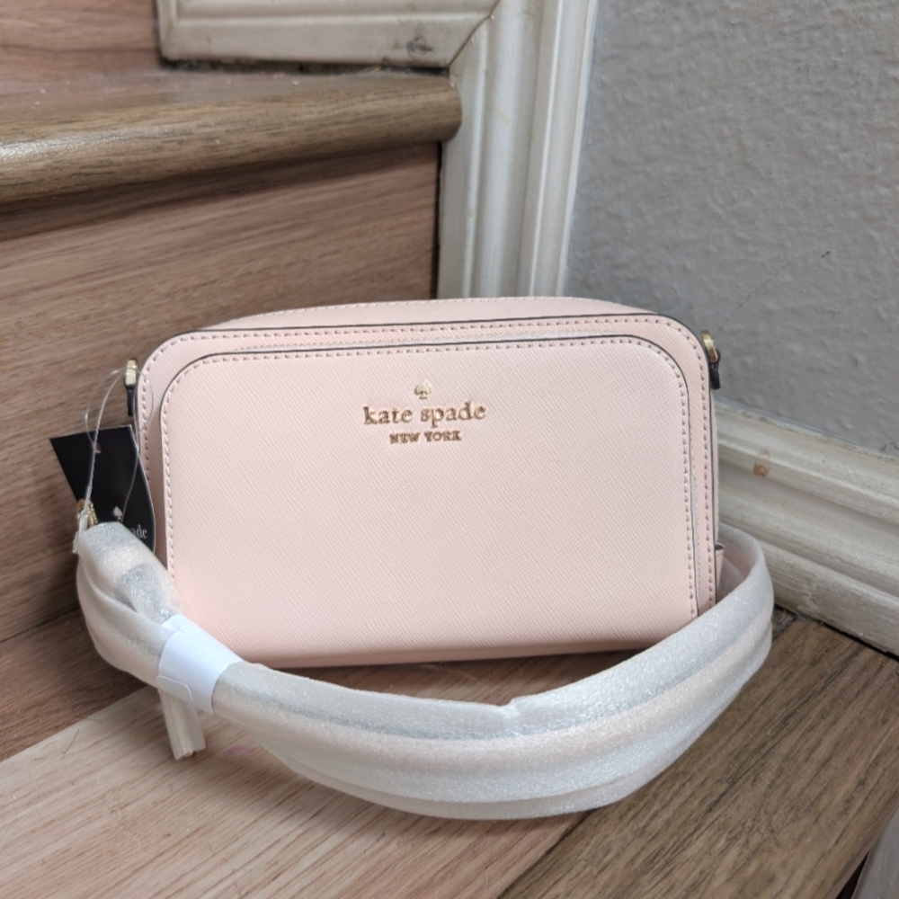 NWT Kate Spade KG036 Staci Dual Zip Around Crossbody Powdered Sugar
